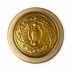 Michael Kneebone Alabaster Gilt Gold Bronze Scarab Ring Box