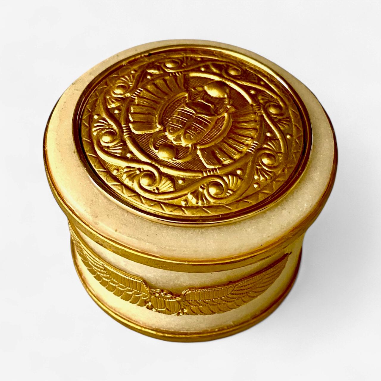 Contemporary Michael Kneebone Alabaster Gilt Gold Bronze Scarab Ring Box For Sale