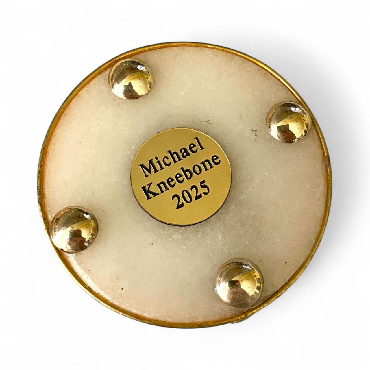 Women's or Men's Michael Kneebone Alabaster Gilt Gold Bronze Scarab Ring Box For Sale