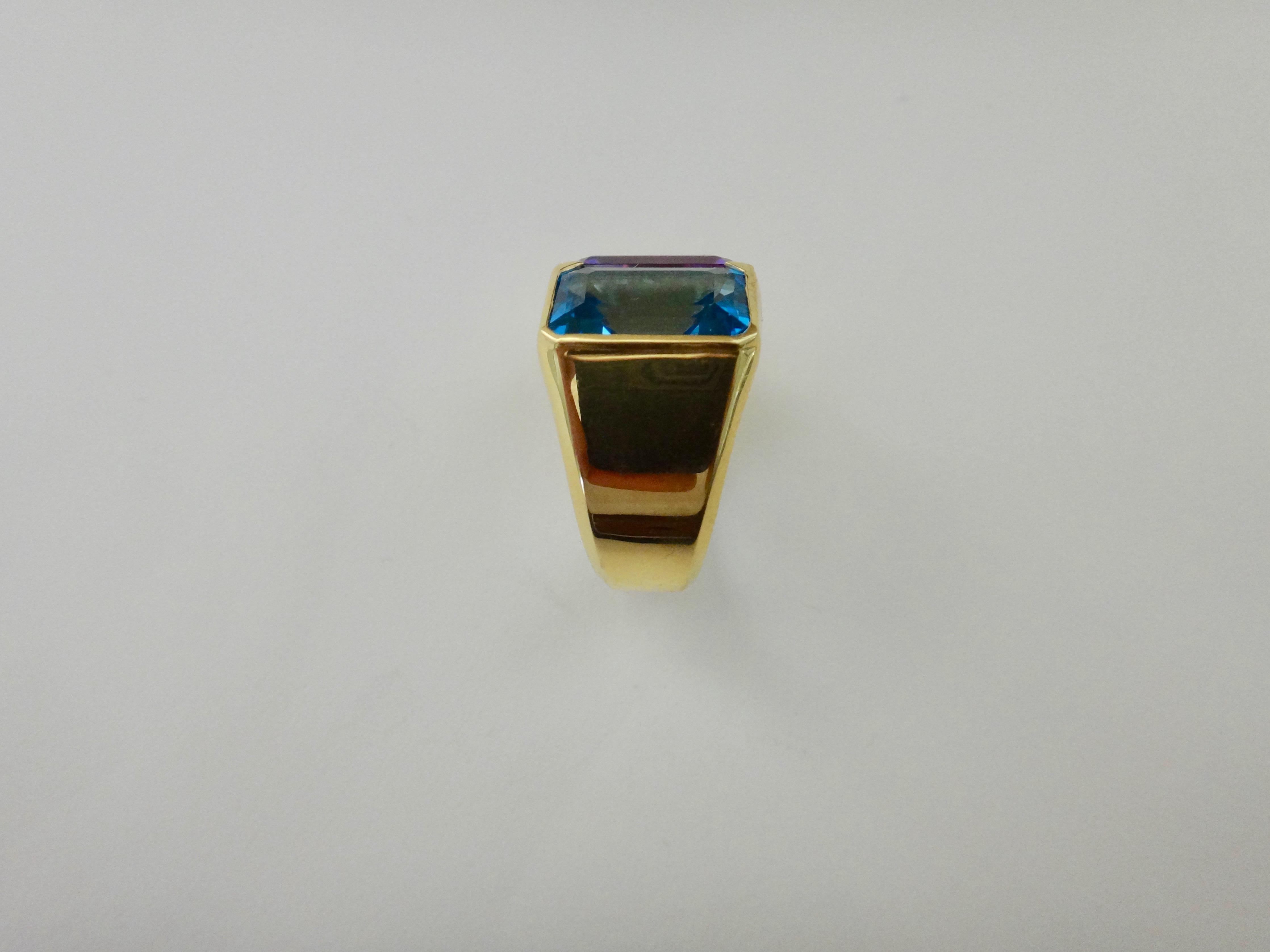 Michael Kneebone Amethyst Blue Topaz Due Pietra Cocktail Ring 4