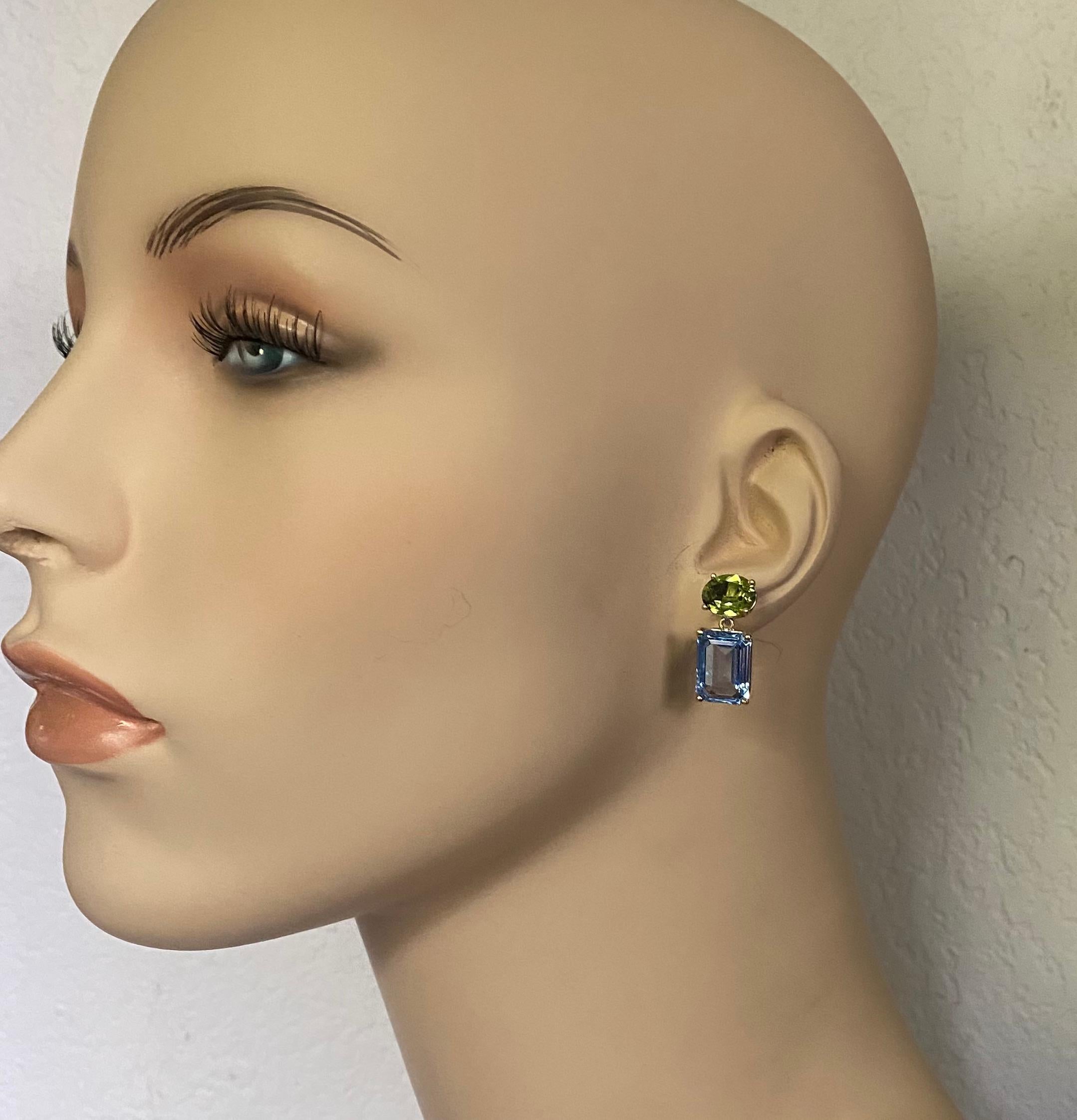 Women's Michael Kneebone Amethyst Citrine Peridot Blue Topaz Dangle Earrings For Sale