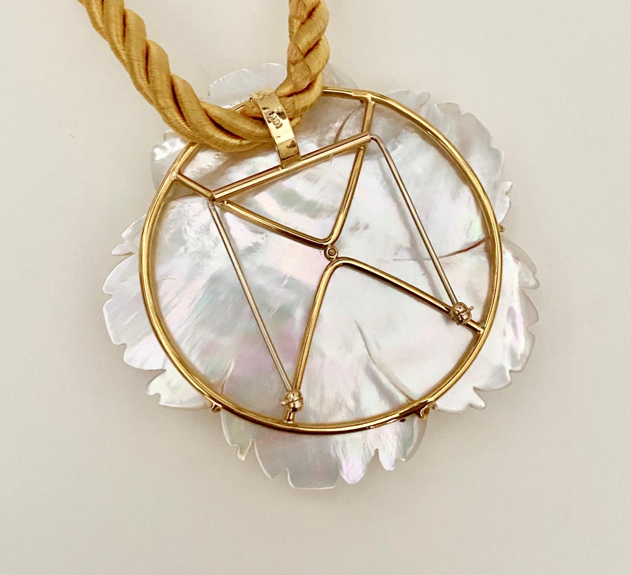 Michael Kneebone Amethyst Citrine Topaz Pink Sapphire Diamond Flower Pendant For Sale 4