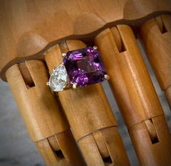 Michael Kneebone Amethyst Diamond "Due Pietra" Cocktail Ring