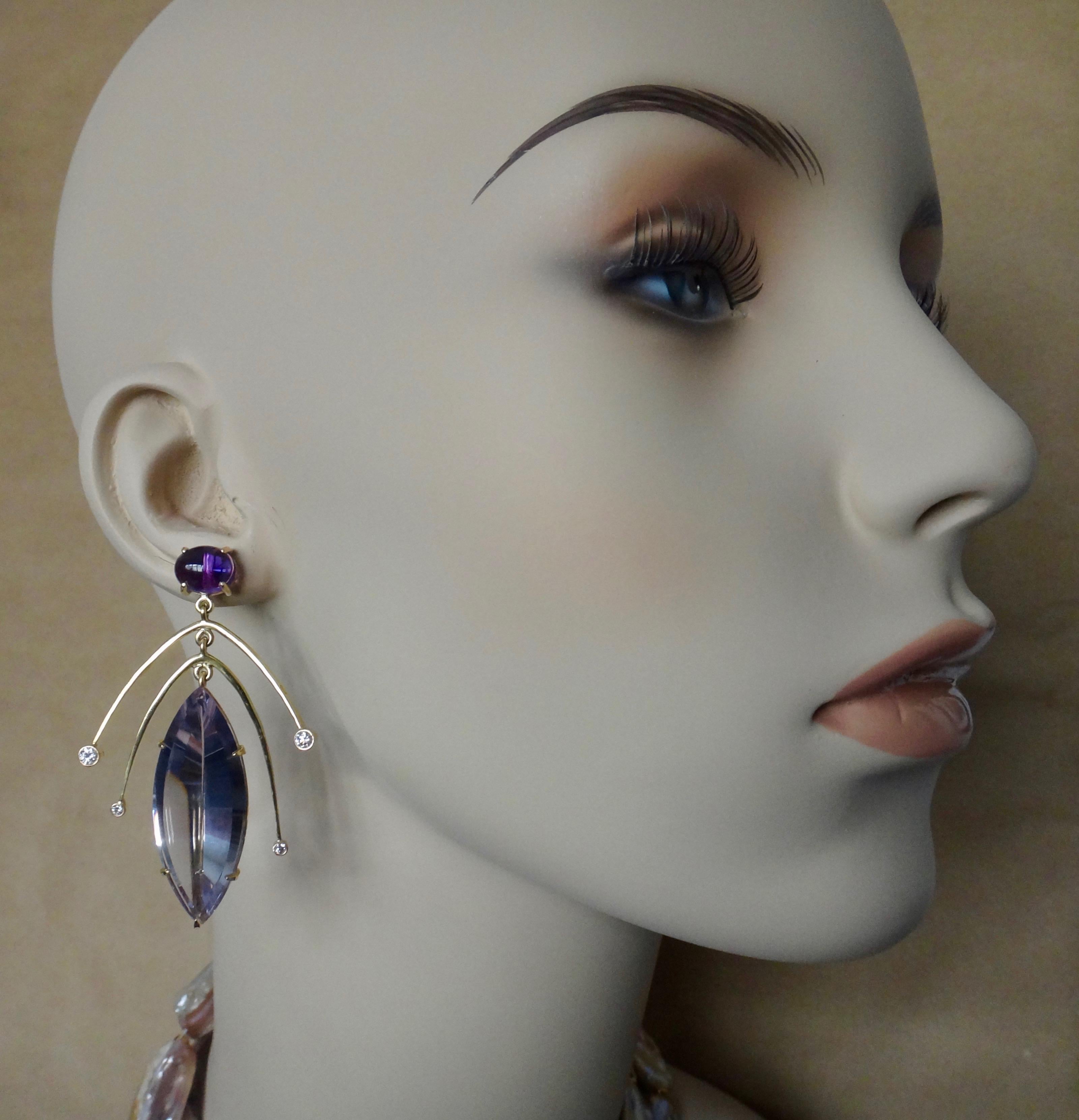 Michael Kneebone Amethyst Kinetic Dangle Earrings Tile Pearl Necklace Suite 5