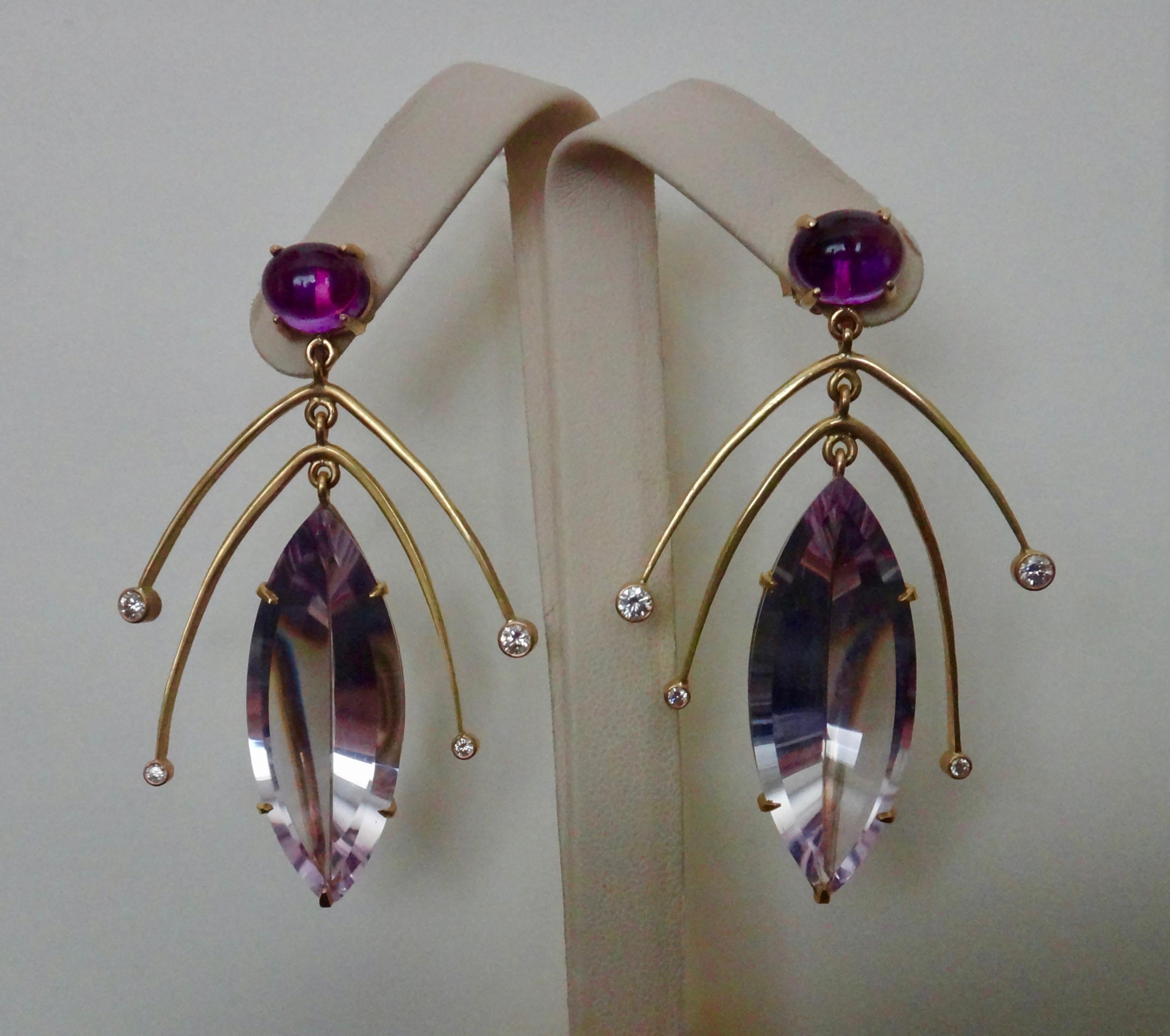 Women's Michael Kneebone Amethyst Kinetic Dangle Earrings Tile Pearl Necklace Suite