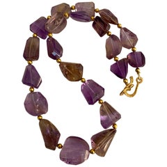 Michael Kneebone Ametrine Faceted Nugget Bead Necklace