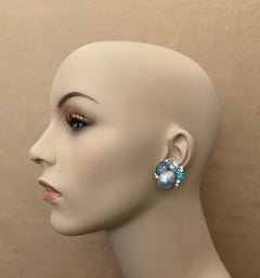 Michael Kneebone Apatit Blautopas Diamant 18 Karat Gold Konfetti-Ohrringe