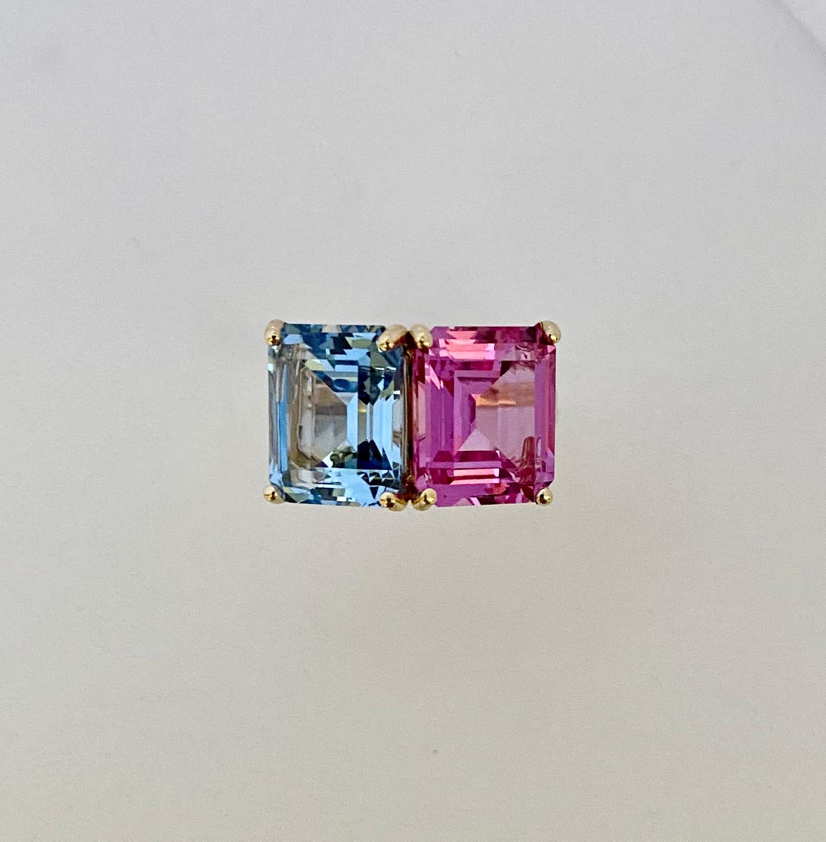 Michael Kneebone Aquamarine Pink Topaz Due Gemme Ring In New Condition For Sale In Austin, TX