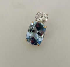 Michael Kneebone Aquamarine White Sapphire Due Gemme Enhancer Pendant