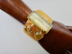 Michael Kneebone Bakelite Citrine Yellow Sapphire Diamond Cuff Bracelet