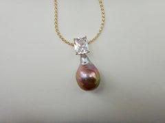 Michael Kneebone Baroque Kasumi Pearl White Sapphire Pendant