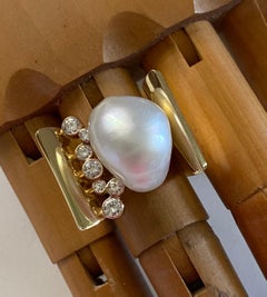 Michael Kneebone Baroque Paspaley South Seas Pearl Diamond Cocktail Ring