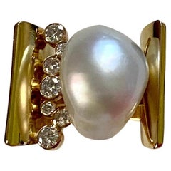Michael Kneebone Baroque Paspaley South Seas Pearl Diamond Cocktail Ring