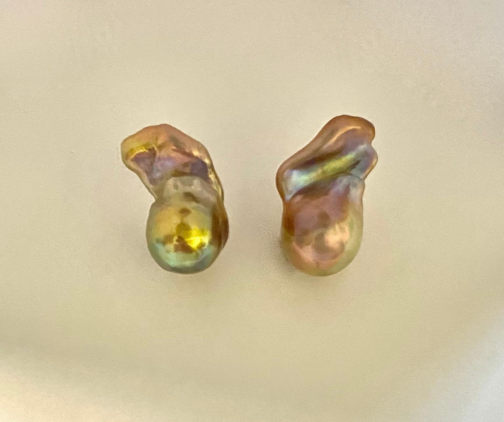 Michael Kneebone Baroque Pearl Aqueous Earrings In New Condition In Austin, TX