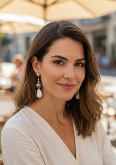 Michael Kneebone Baroque Pearl Granulated Bead Dangle Earrings