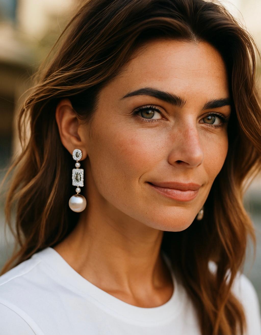 Michael Kneebone Blue Spinel South Seas Pearl Sapphire Diamond Dangle Earrings in vendita 2