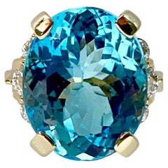 Michael Kneebone Blue Topaz Diamond Cocktail Ring