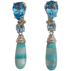 Michael Kneebone Blue Topaz Mother-of-Pearl Turquoise Dangle Earrings Michael Kneebone Blue Topaz Mother-of-Pearl Turquoise Dangle Earrings