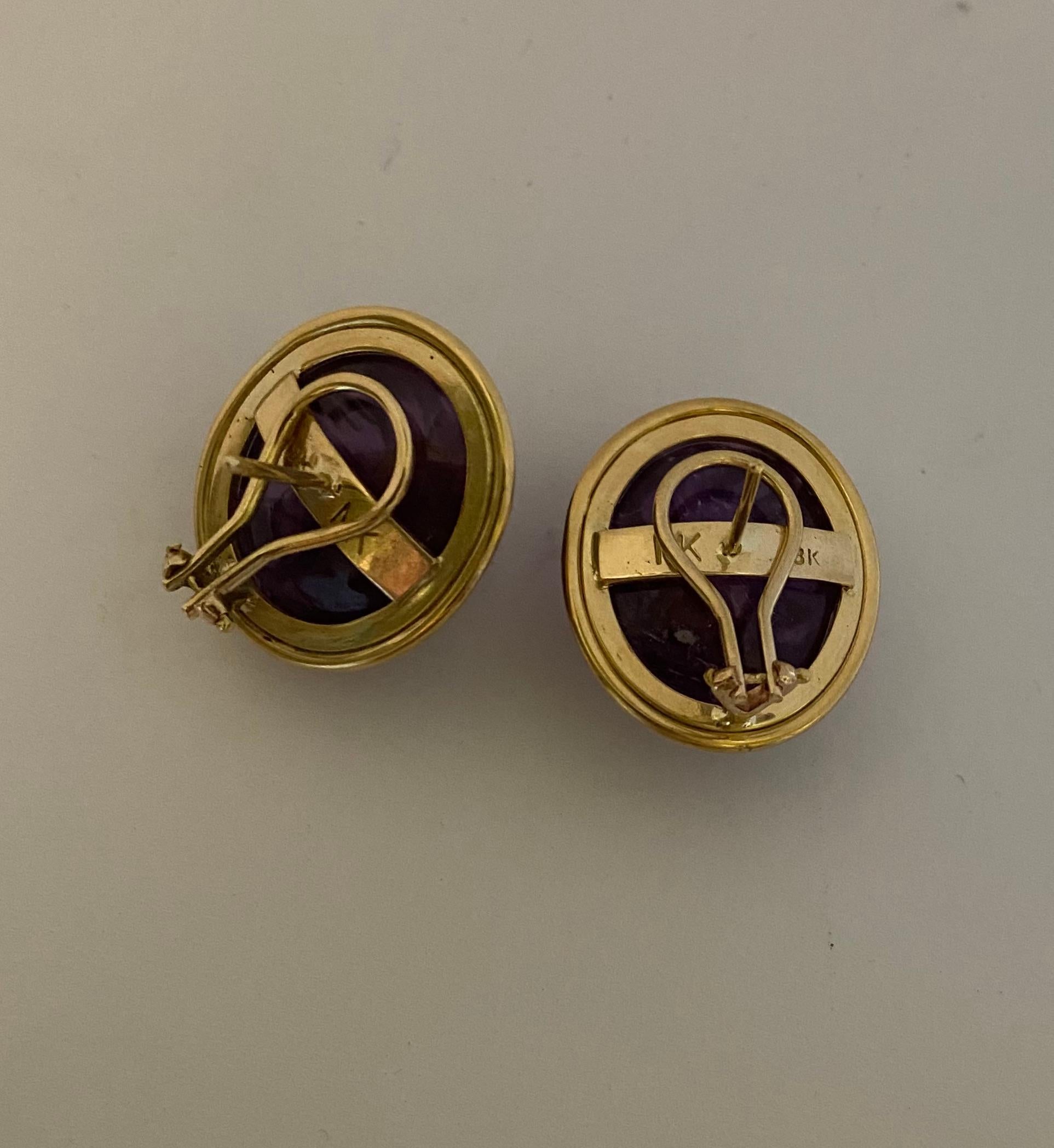 Michael Kneebone Boucles d'oreilles à boutons en améthyste, rhodolite et grenat sculpté en vente 4