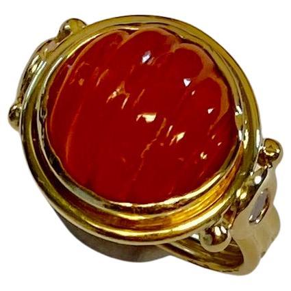 Michael Kneebone Anillo Estilo Arcaico Tallado Cornalina Diamante