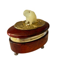 Michael Kneebone Calcedonio Diamante Perla Ottone Dorato Oro Ossidiana Scatola Anello