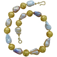 Michael Kneebone Cloud Pearl Granulated Bali Bead Necklace