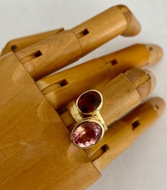 Michael Kneebone Cognac Tourmaline Morganite Stacking Leah Rings