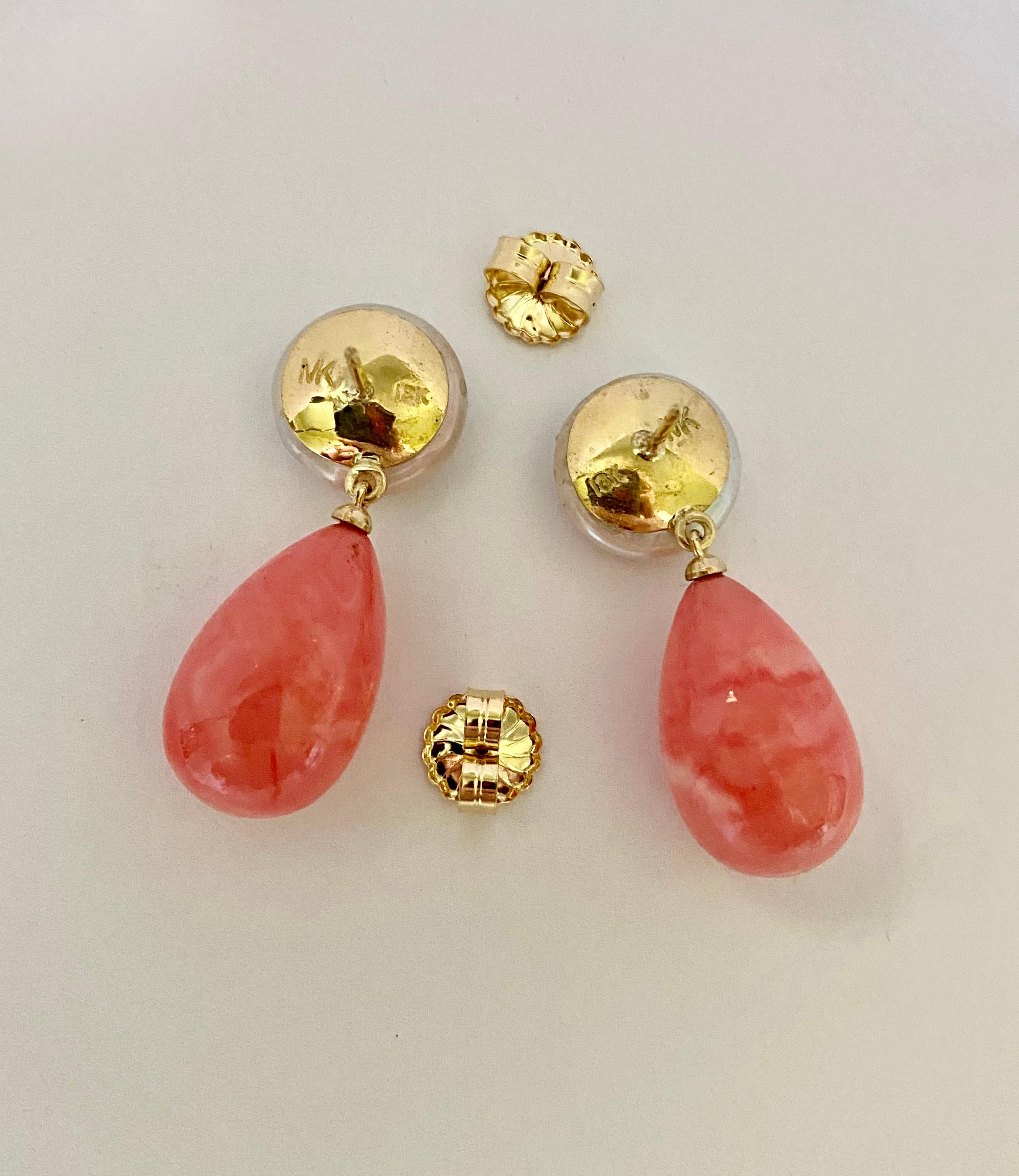 Michael Kneebone Coin Pearl Diamond Queen Conch Shell Dangle Earrings 3