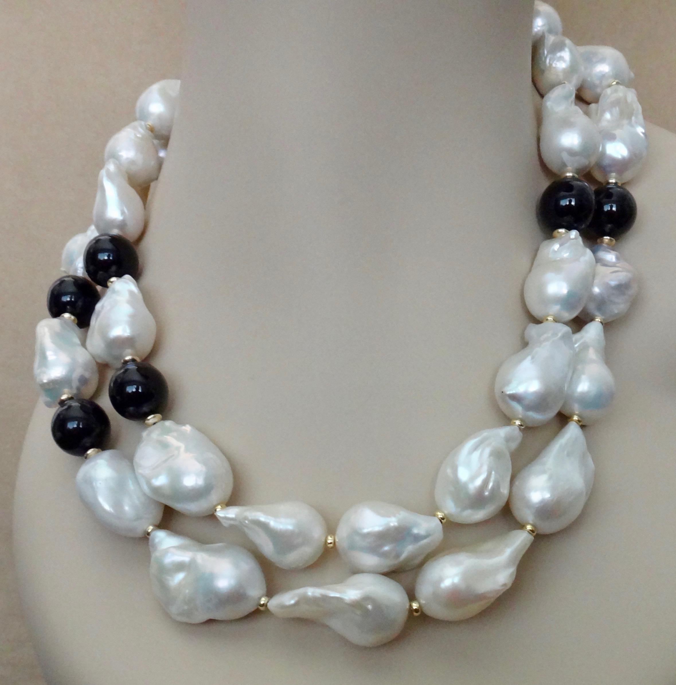 black onyx pearl necklace