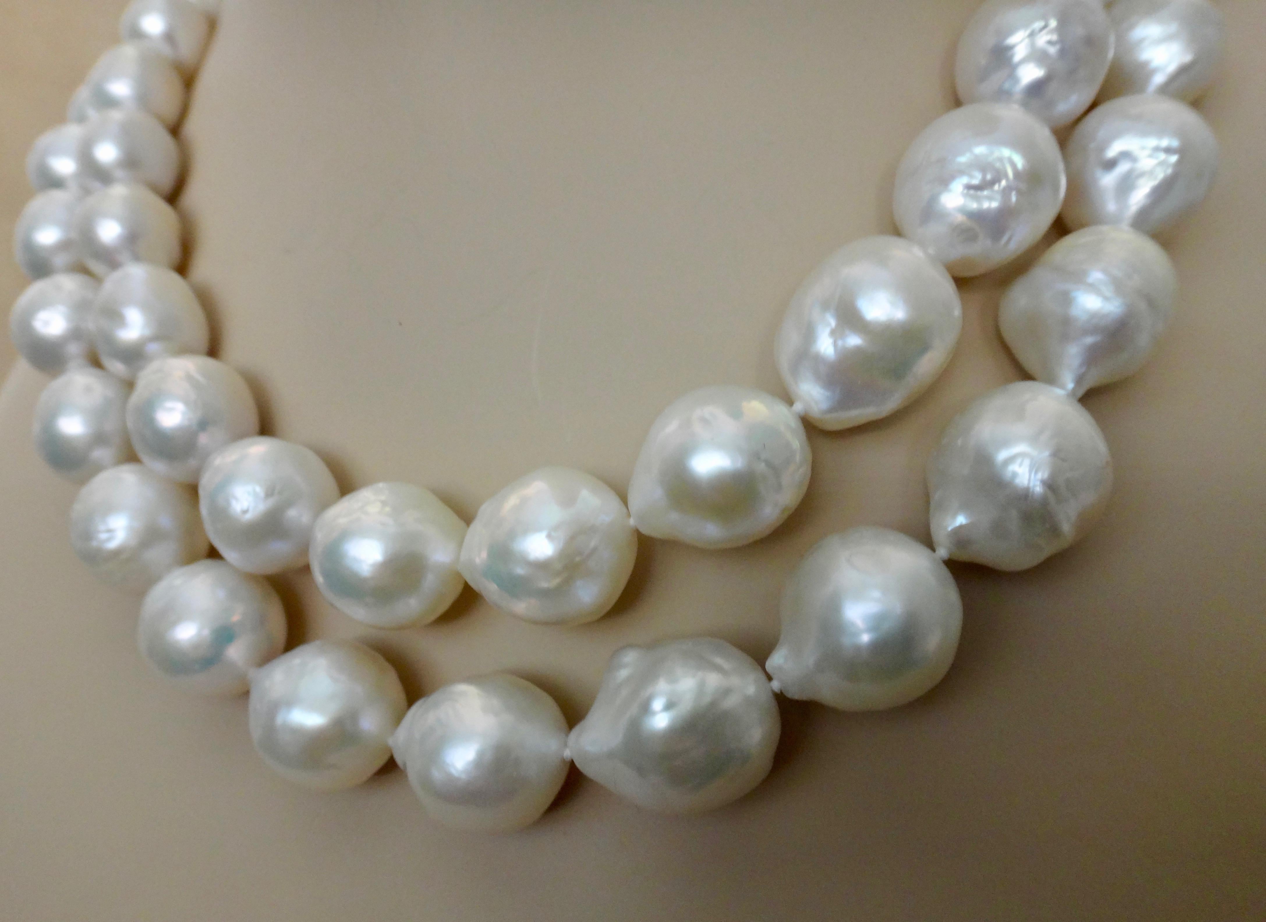 Contemporary Michael Kneebone Double Strand White Kasumi Pearl Necklace For Sale