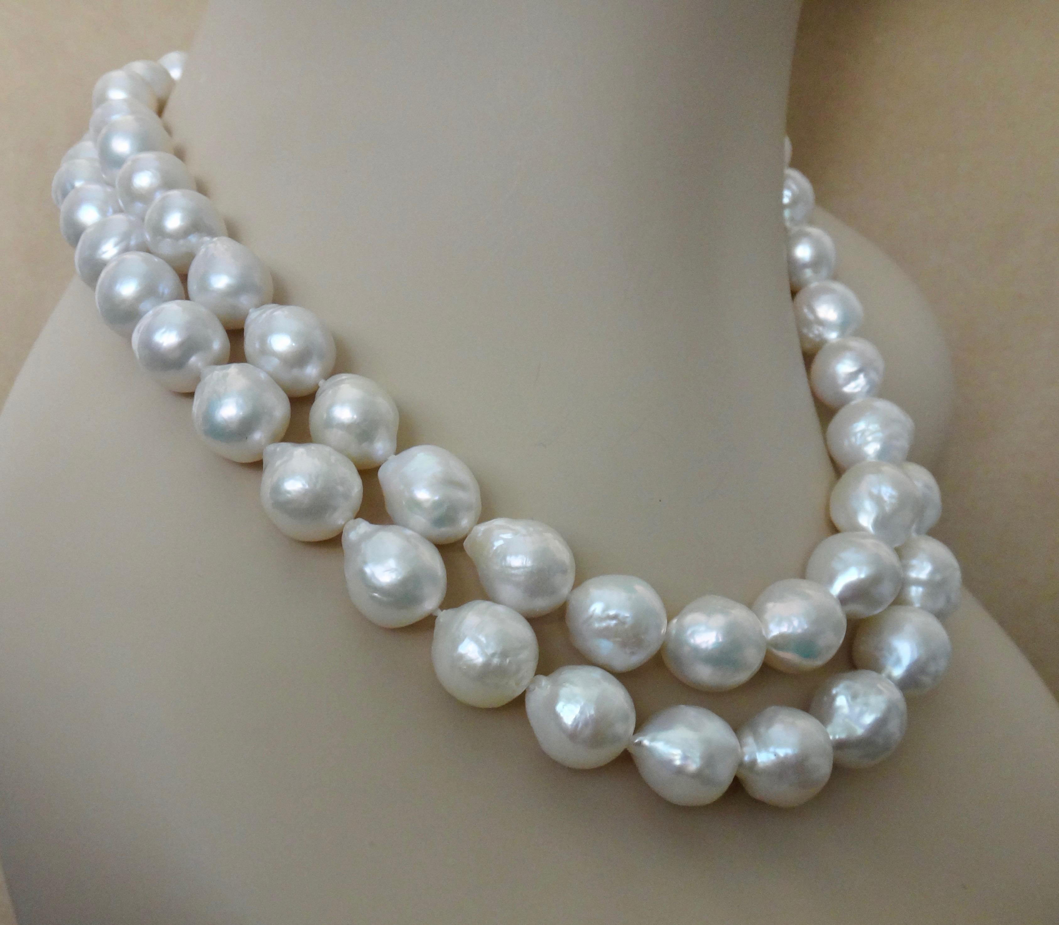 Bead Michael Kneebone Double Strand White Kasumi Pearl Necklace For Sale