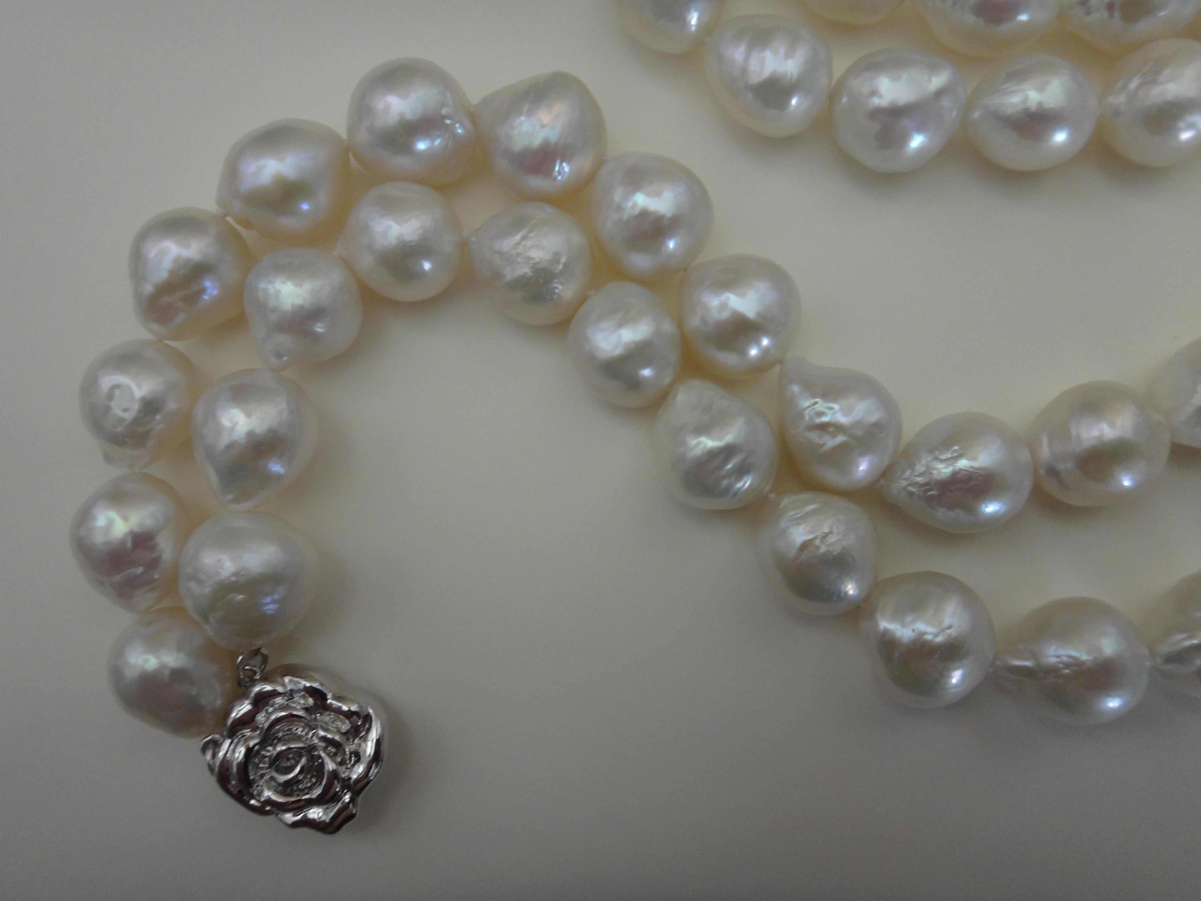 Michael Kneebone Double Strand White Kasumi Pearl Necklace In New Condition For Sale In Austin, TX