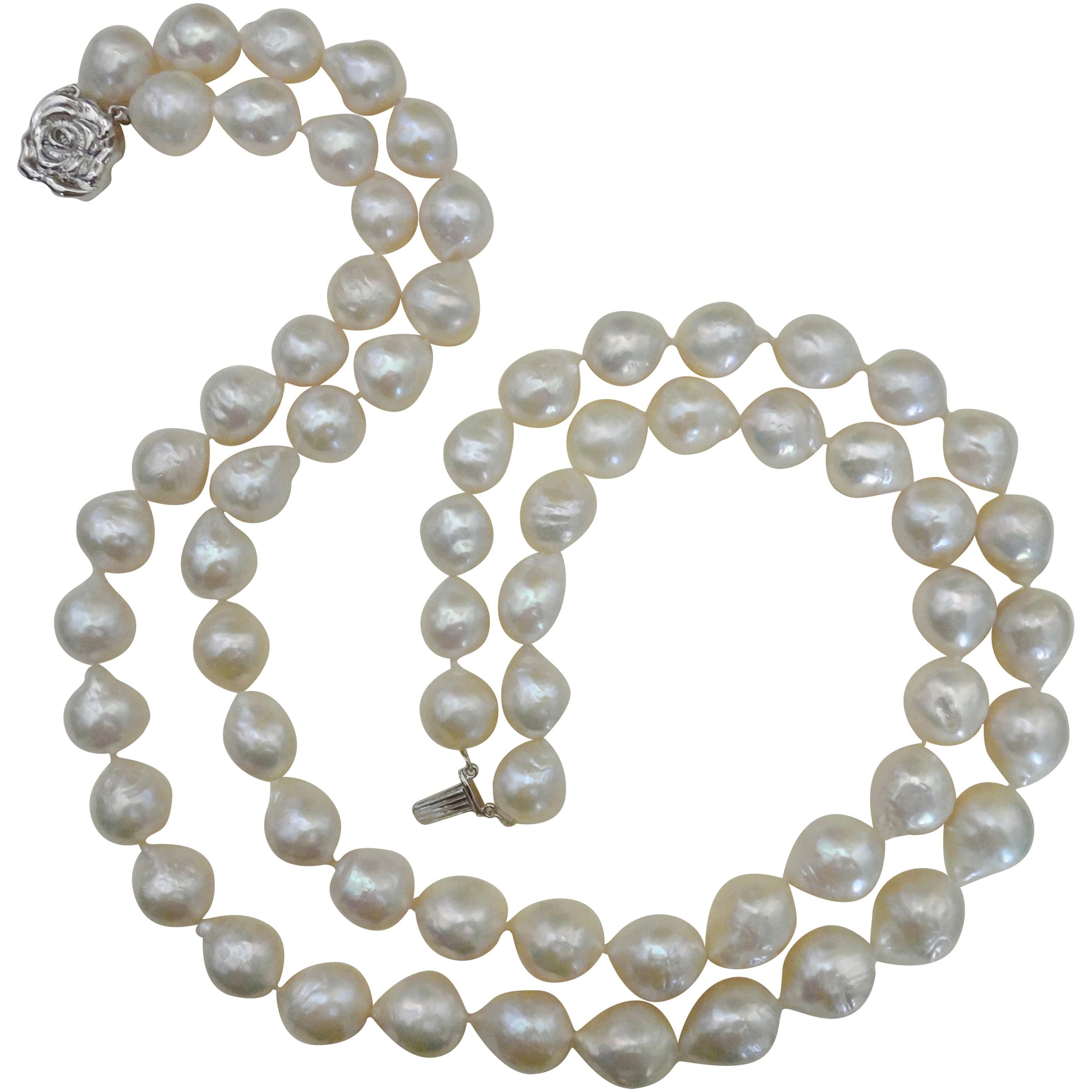 Michael Kneebone Double Strand White Kasumi Pearl Necklace