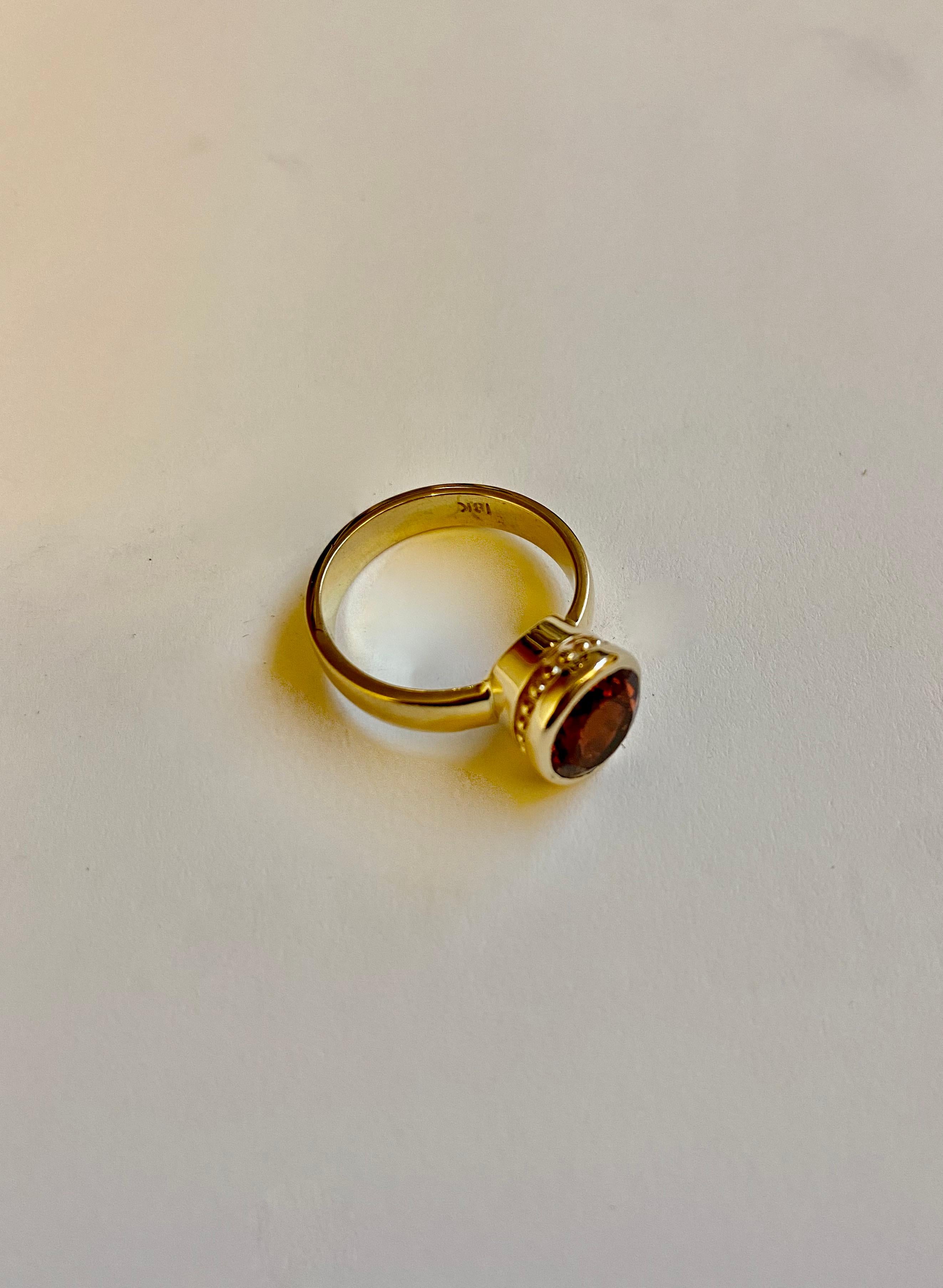 Contemporary Michael Kneebone Dravite Tourmaline 18k Yellow Gold Leah Ring