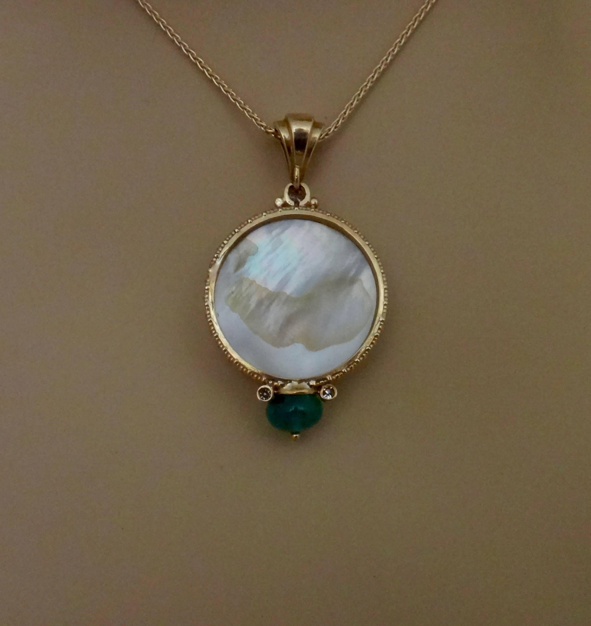 Michael Kneebone Emerald Diamond Gold Welsh Corgi Portrait Pendant In New Condition In Austin, TX