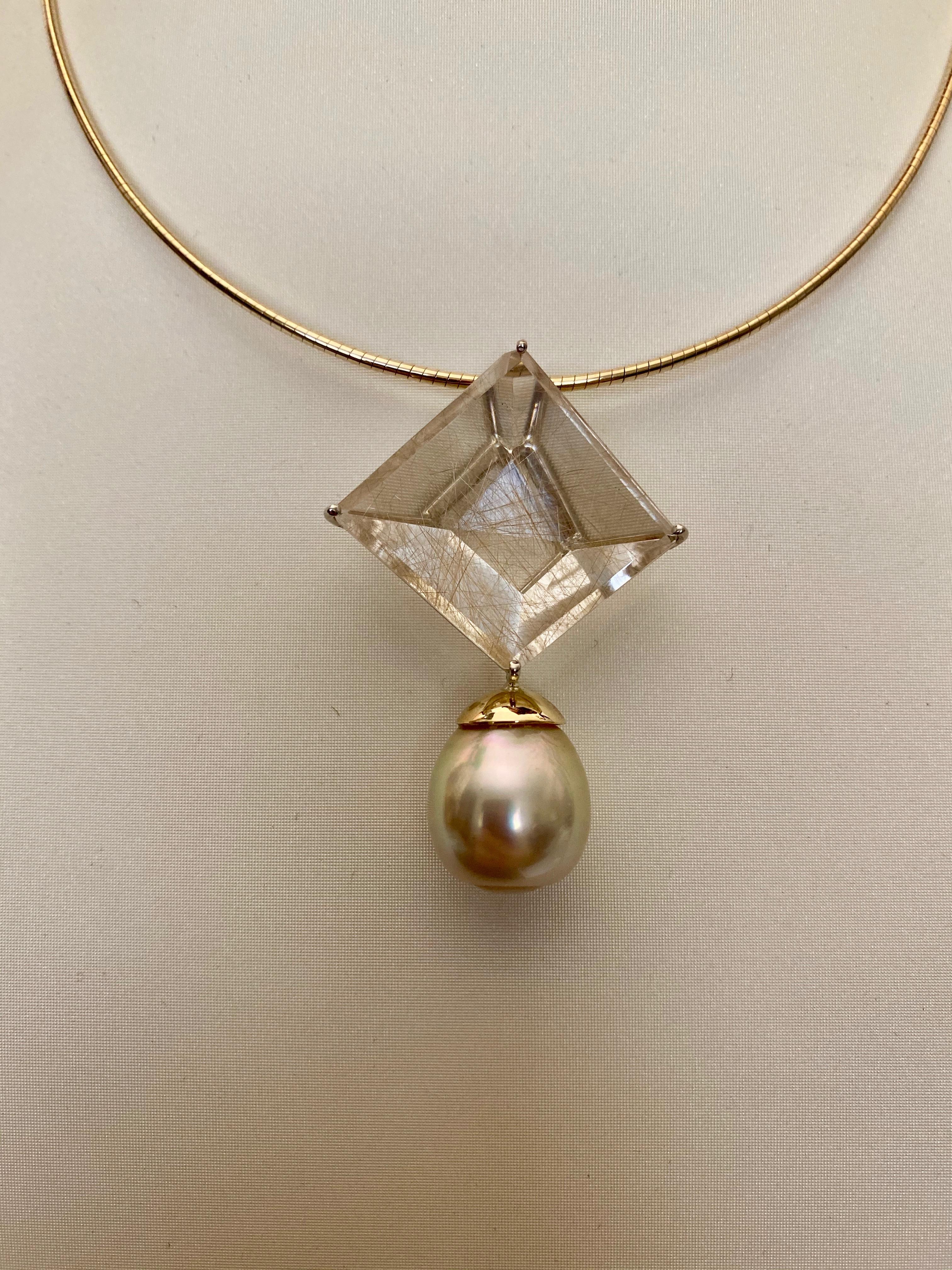 rutile quartz necklace