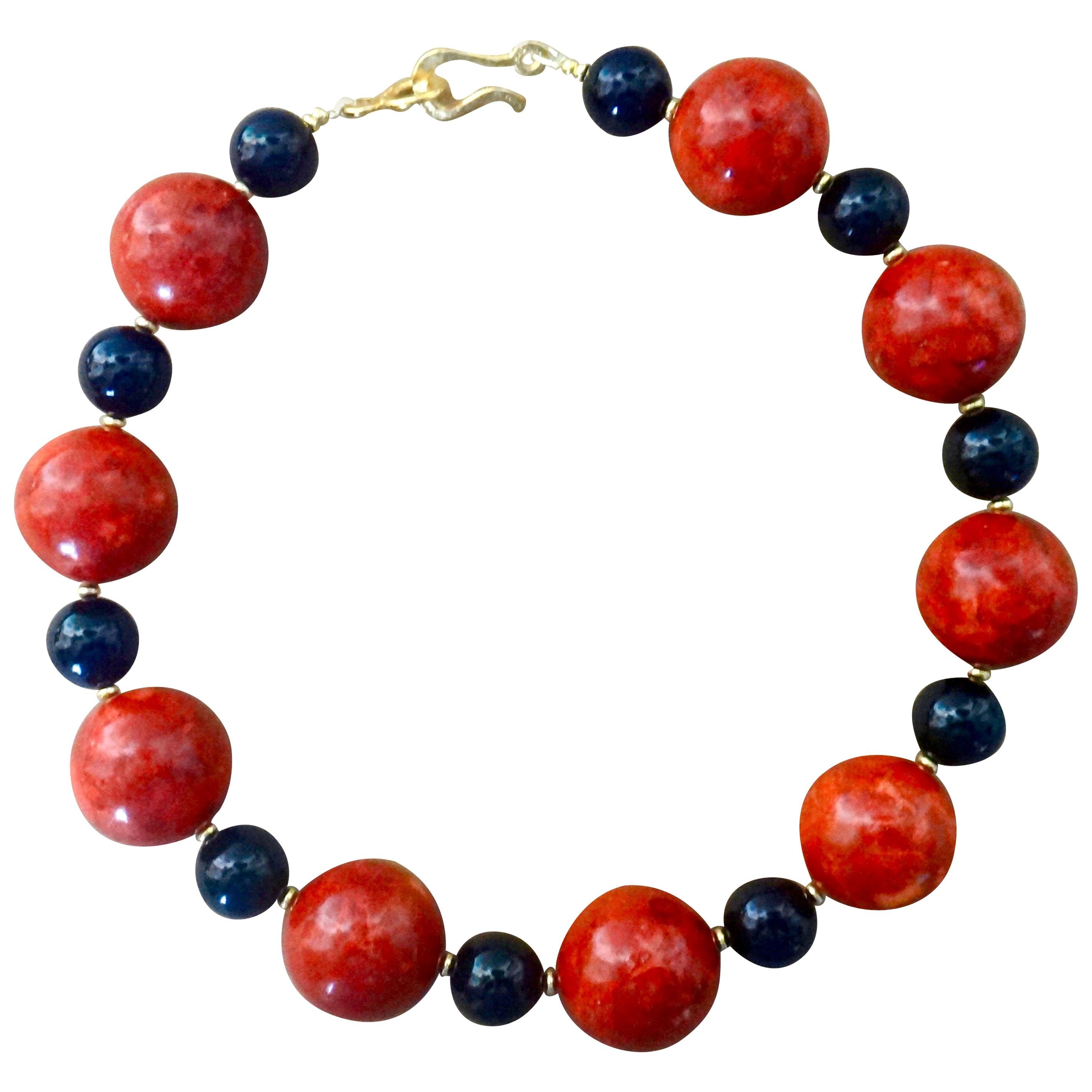 Red Sponge Coral and Ammonite Fossil Necklace at 1stDibs sponge coral