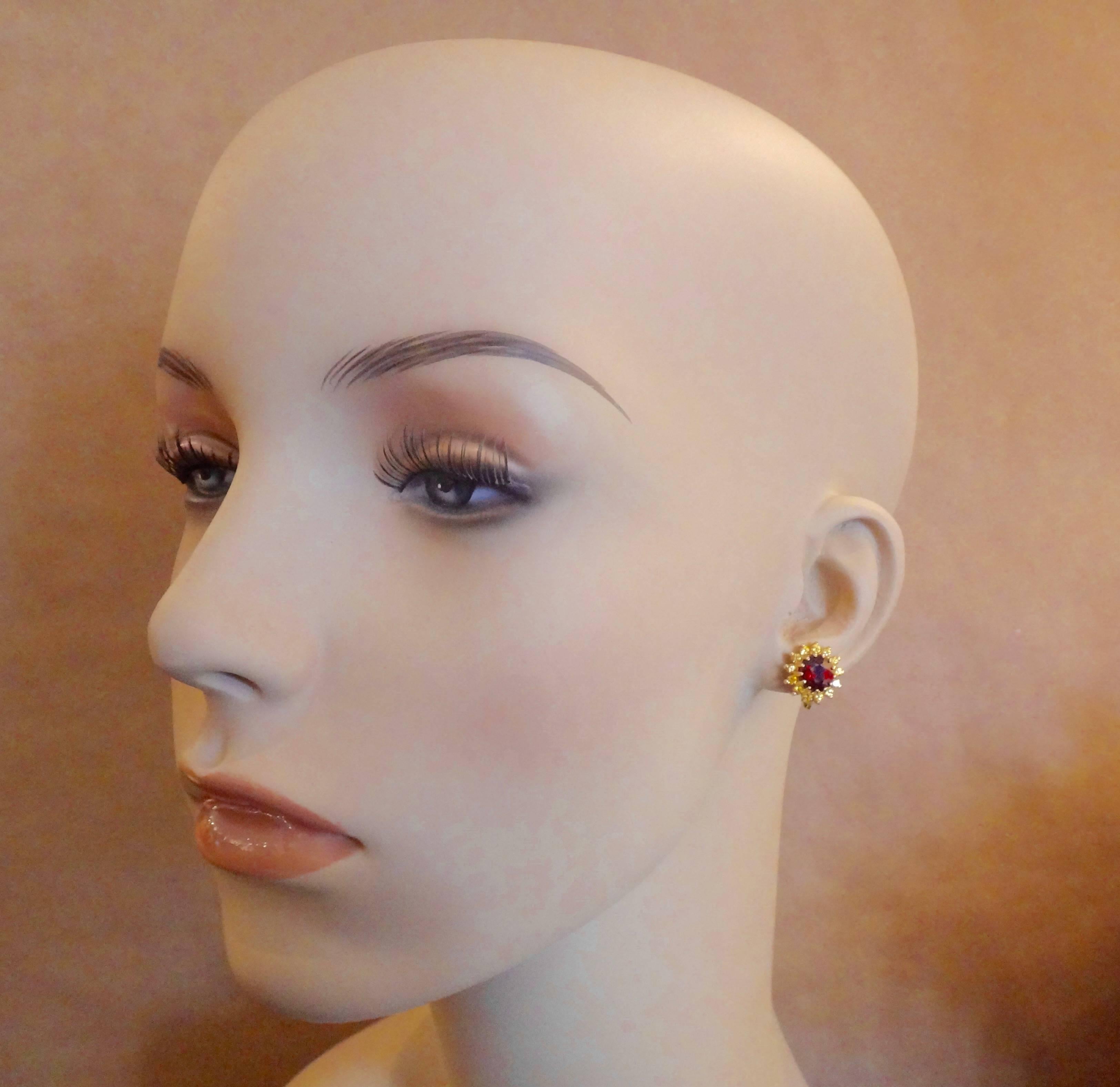  Michael Kneebone Garnet Yellow Sapphire Mexican Fire Opal Diamond Drop Earrings 5