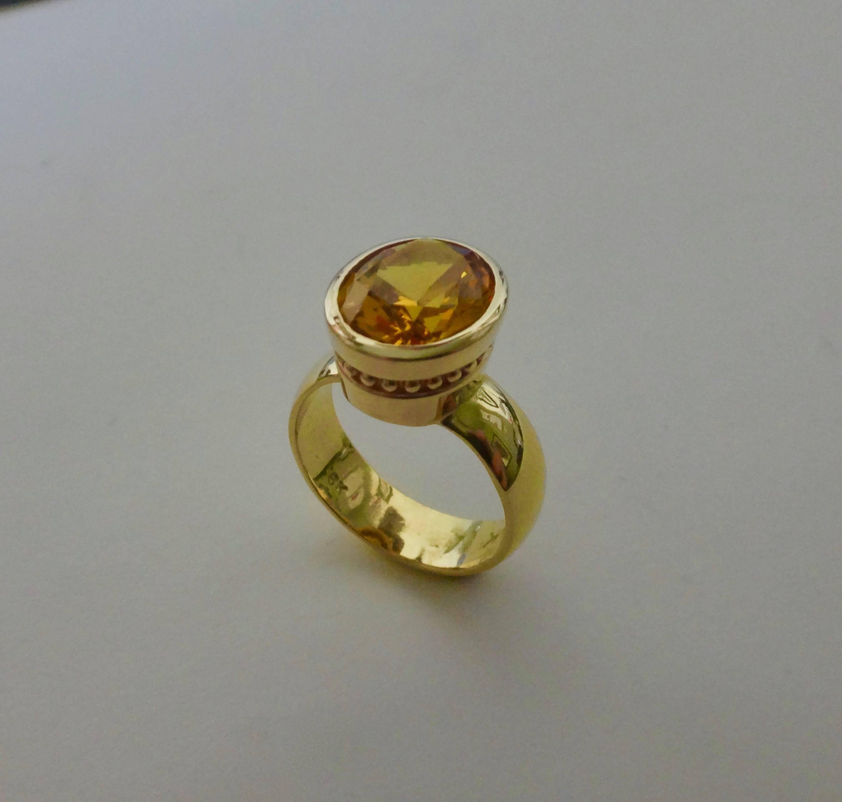 Contemporary Michael Kneebone Golden Beryl Leah Ring