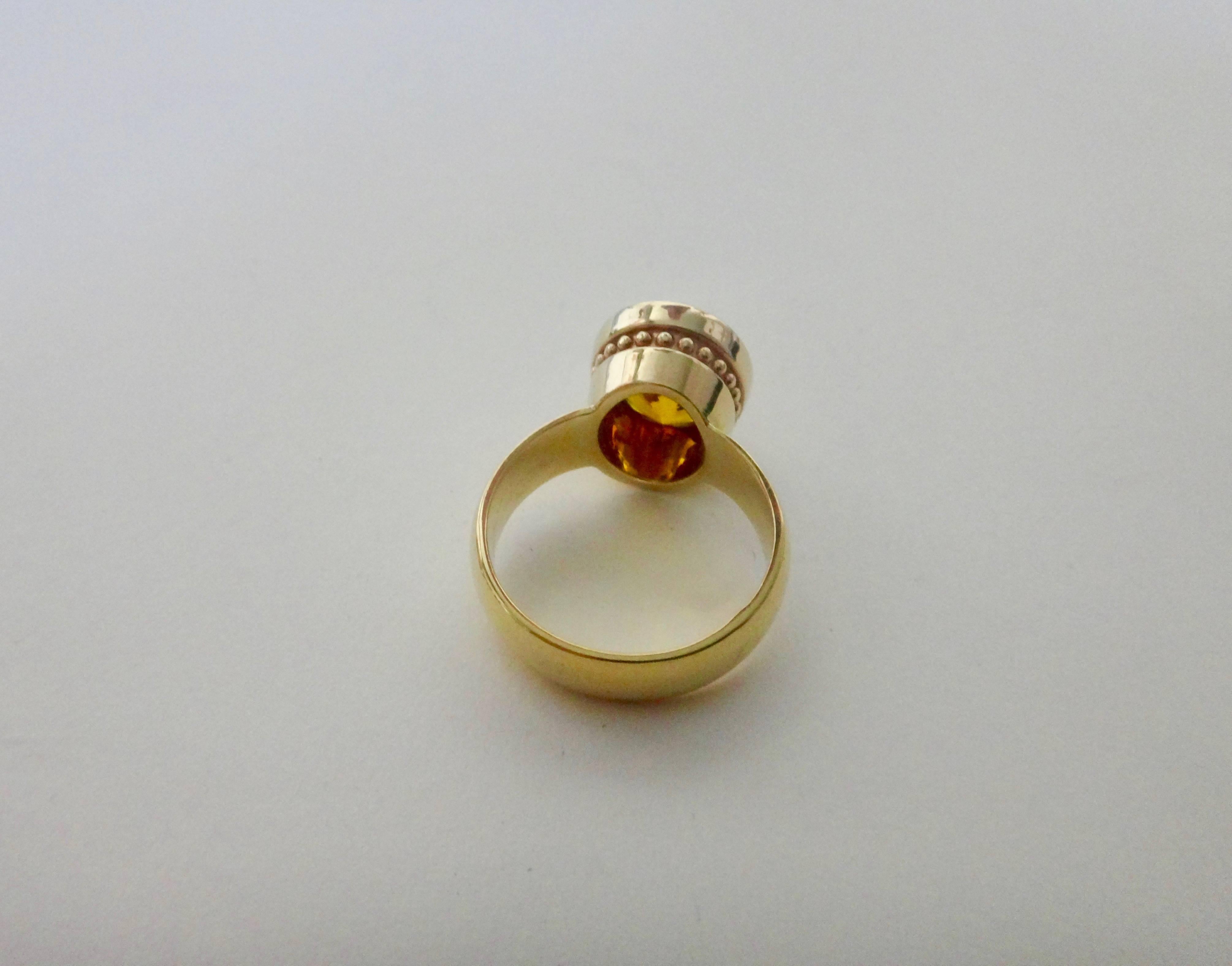 Michael Kneebone Golden Beryl Leah Ring In Excellent Condition In Austin, TX