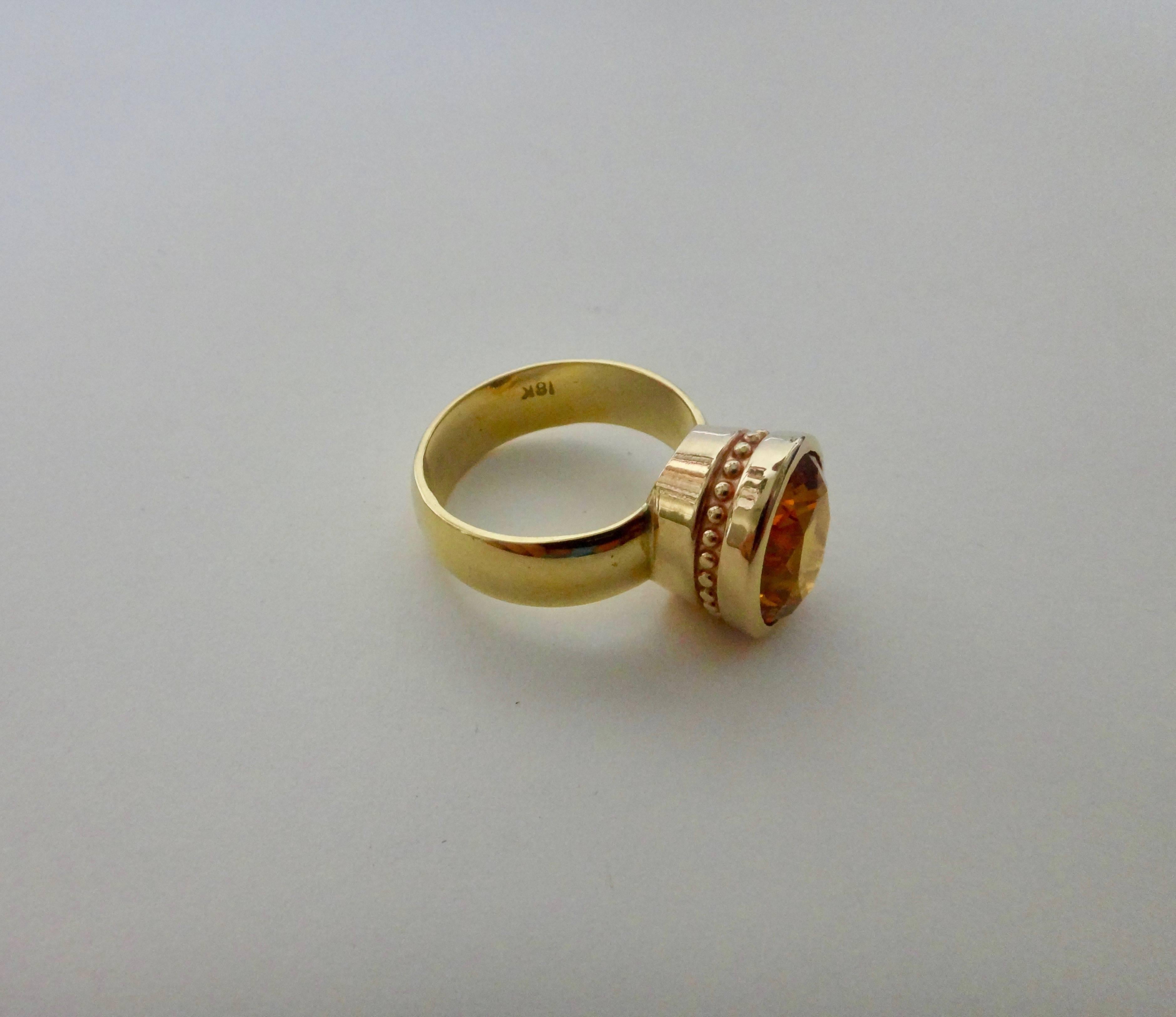 Women's or Men's Michael Kneebone Golden Beryl Leah Ring