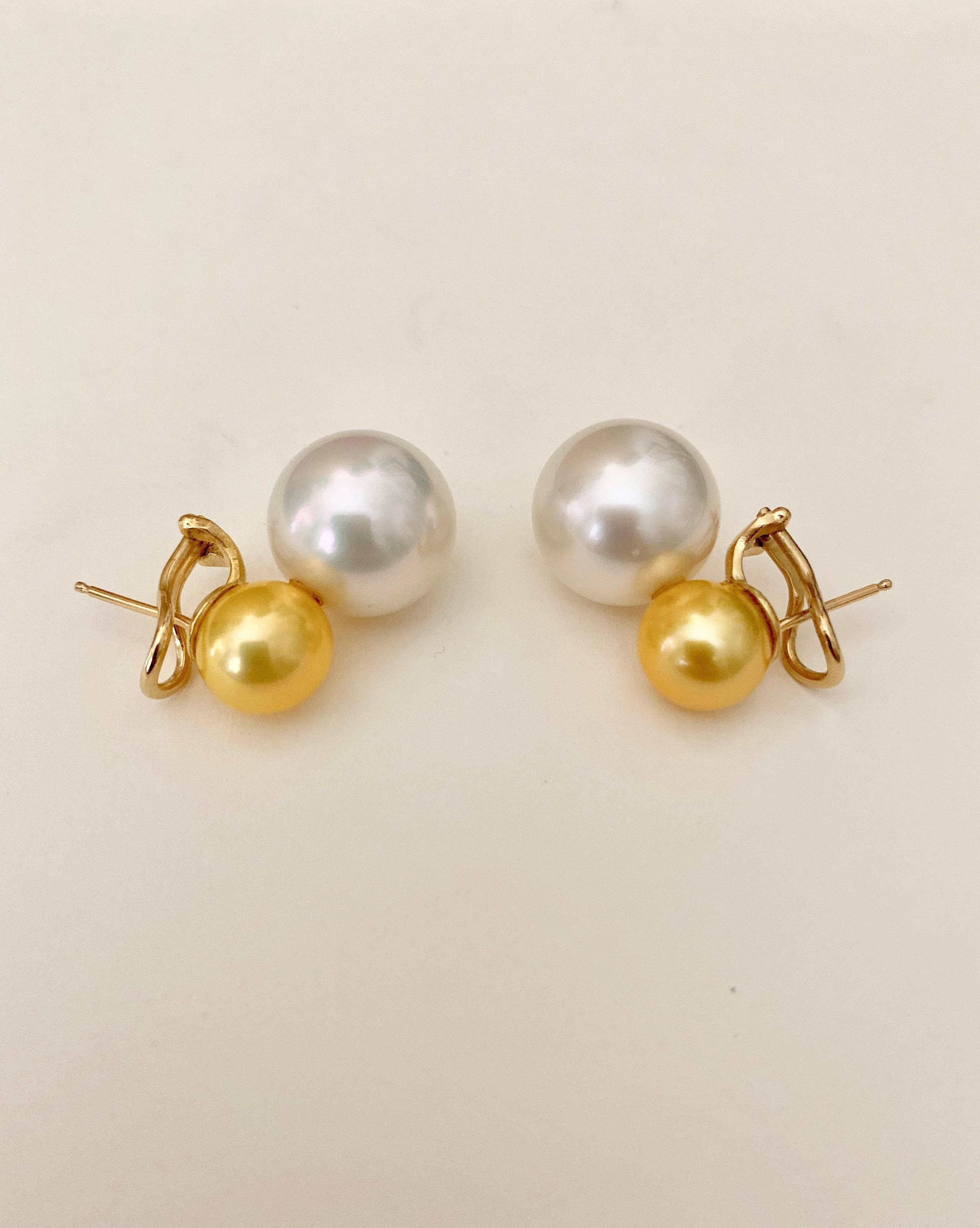 Michael Kneebone Golden South Seas Pearl White South Seas Pearl Earrings 3
