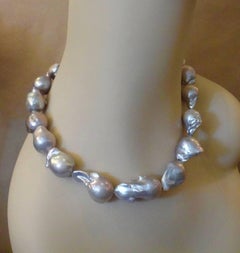 Michael Kneebone Grey Baroque Cloud Pearl Necklace