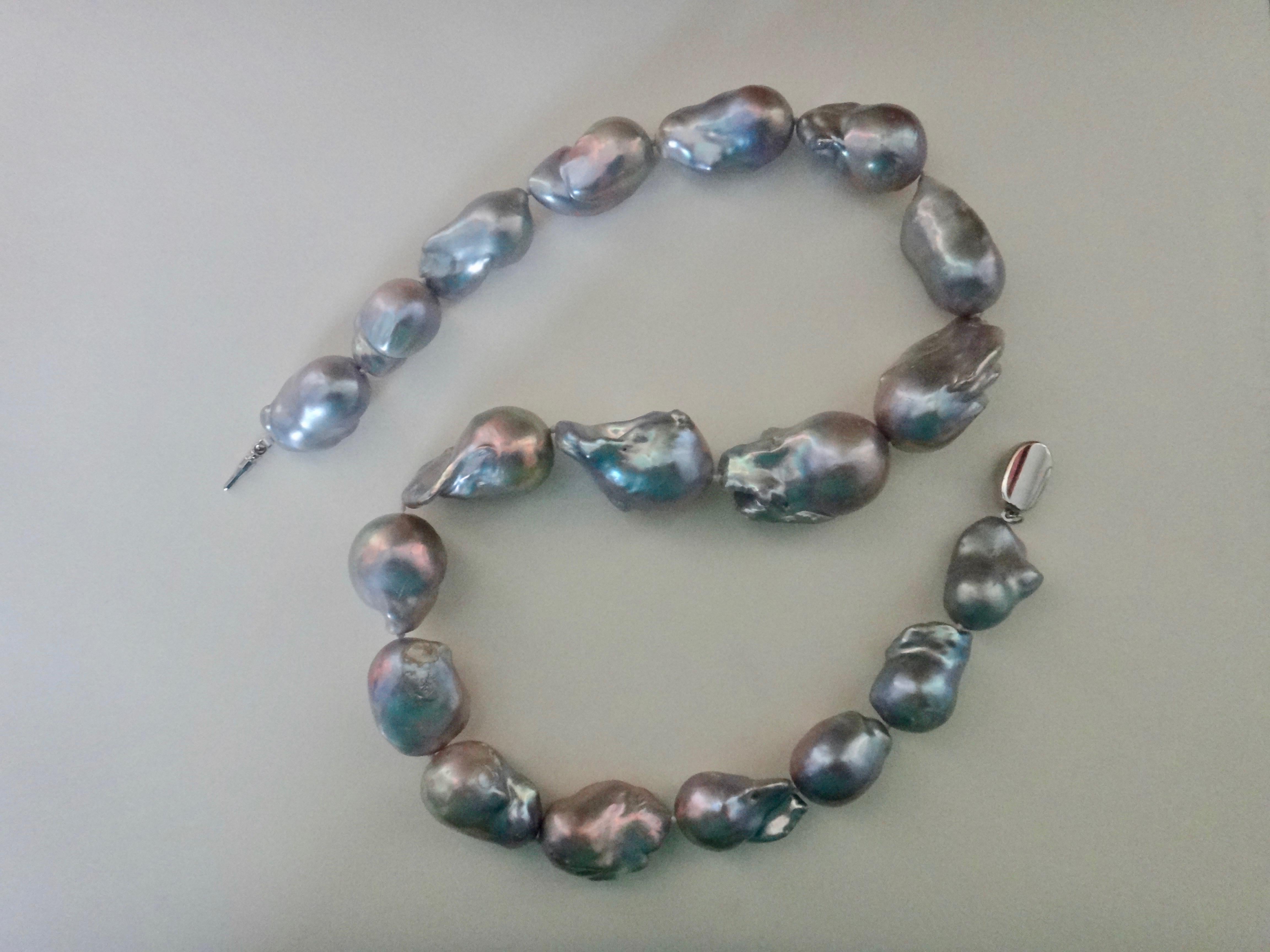 Women's Michael Kneebone Gray Baroque Cloud Pearl Necklace