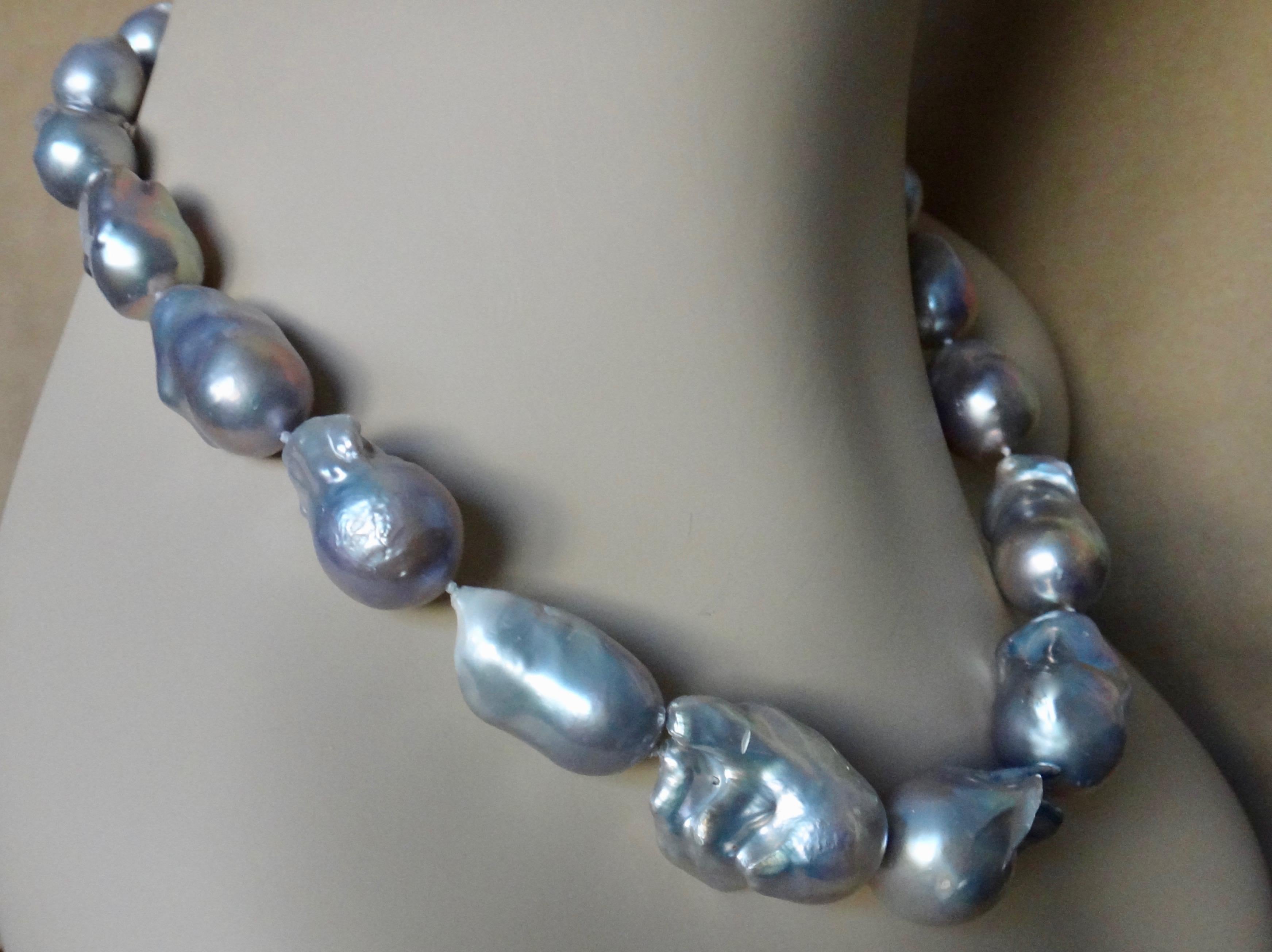 Michael Kneebone Gray Baroque Cloud Pearl Necklace 1