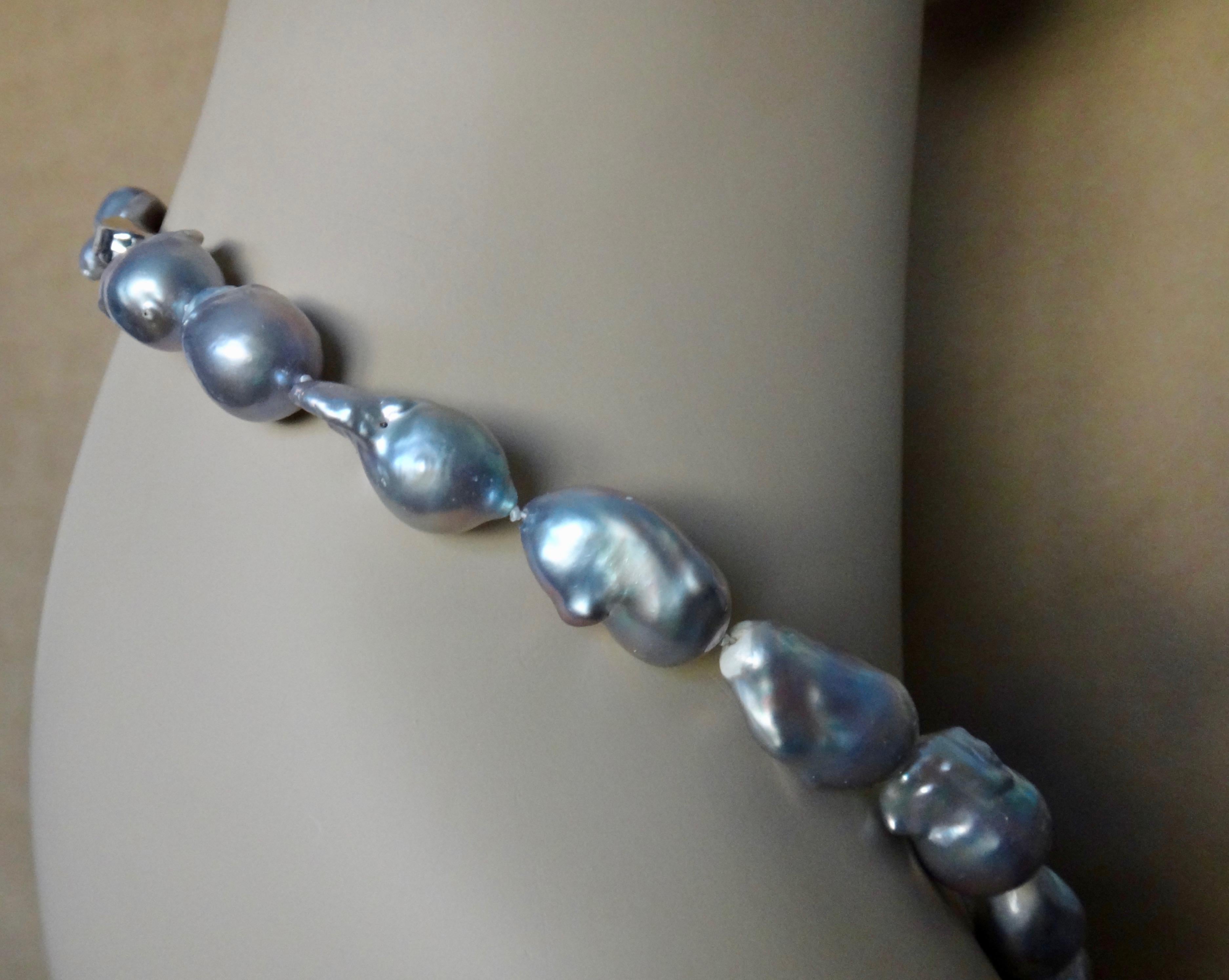 Michael Kneebone Gray Baroque Cloud Pearl Necklace 3