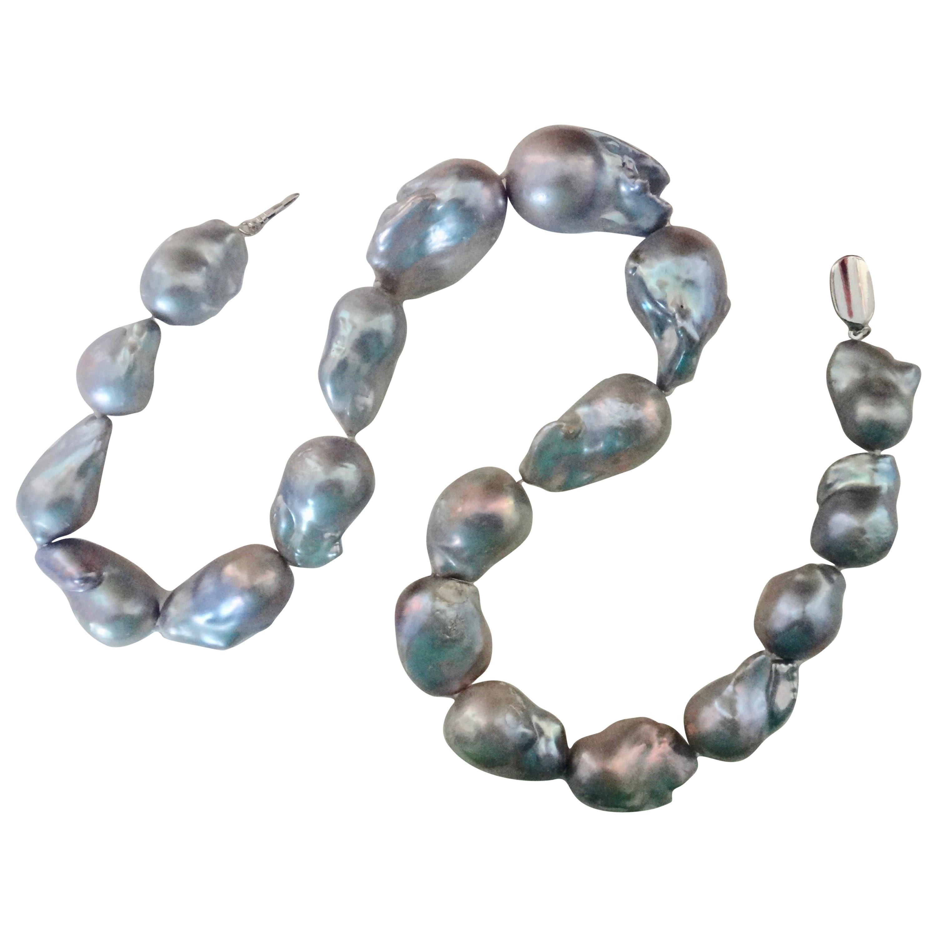 Michael Kneebone Gray Baroque Cloud Pearl Necklace