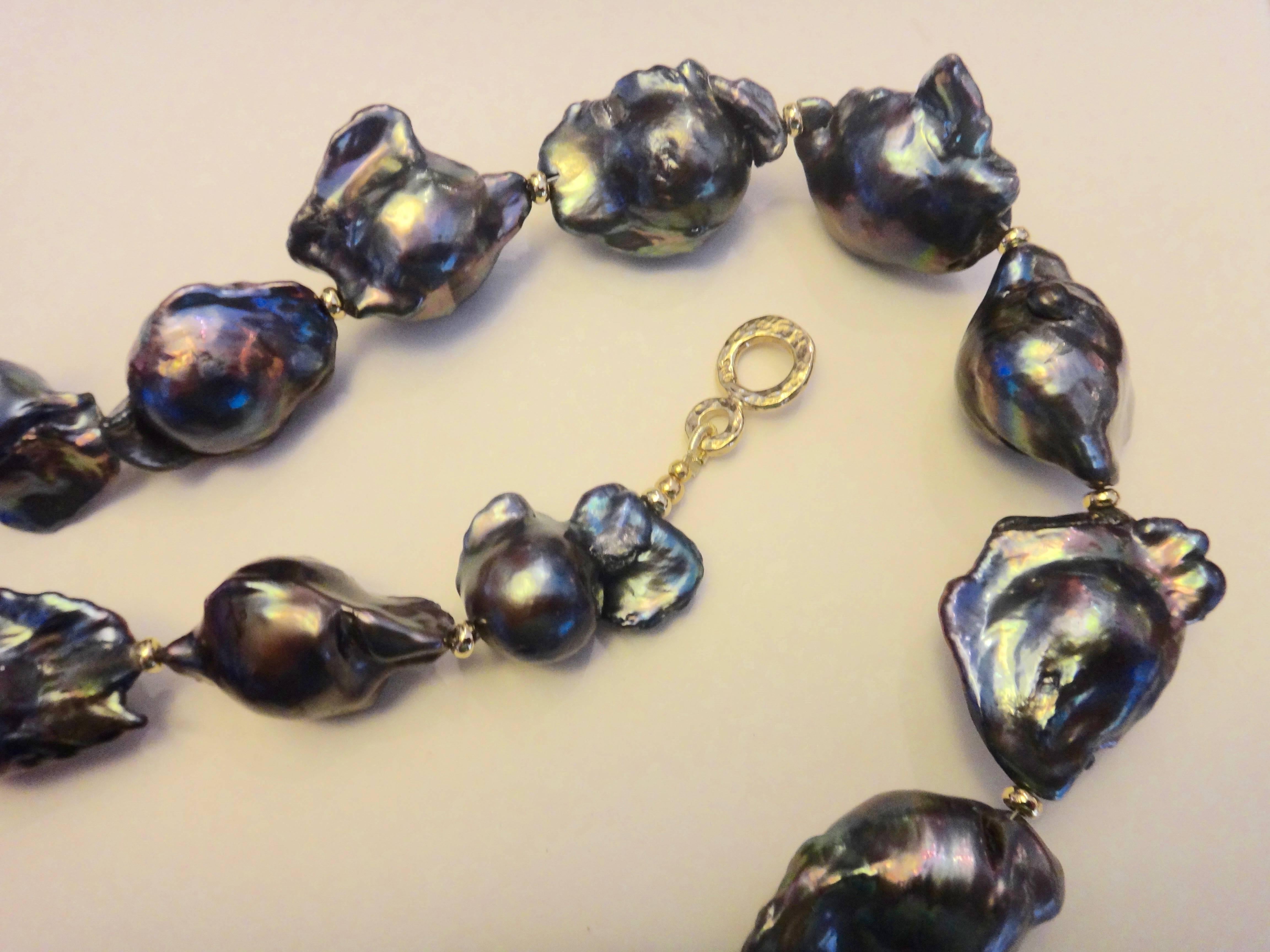 Michael Kneebone Gray Baroque Cultured Pearl Necklace For Sale 2