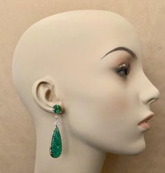 Michael Kneebone Green Topaz Diamond Green Onyx Dangle Earrings