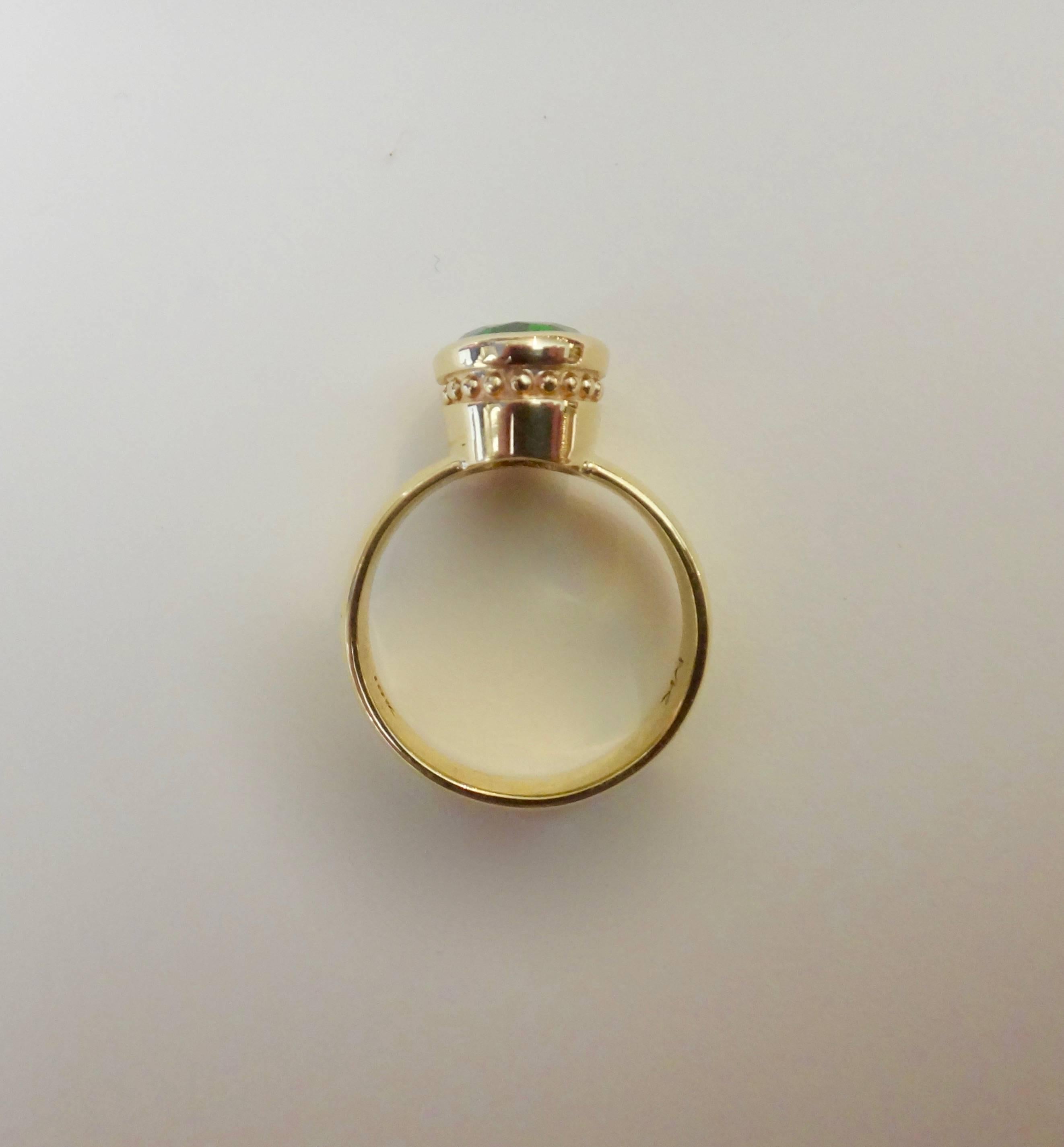 Contemporary Michael Kneebone Green Tourmaline Leah Ring